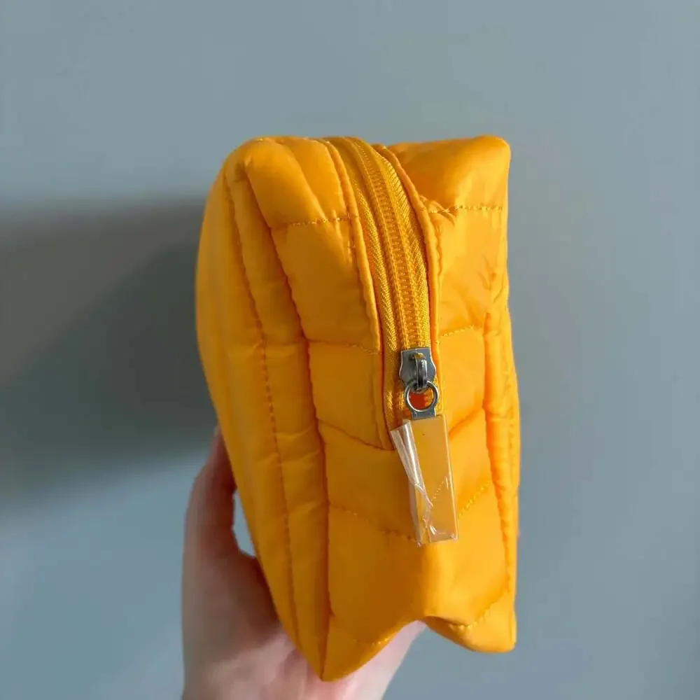 Sol de Janeiro Quilted Yellow Cosmetic Makeup Travel Bag